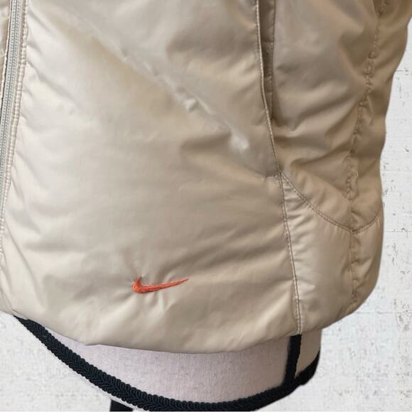 VTG 1995 NIKE Women’s Reversible Down Puffer Vest Size M Orange/Cream Sporty - Picture 5 of 15
